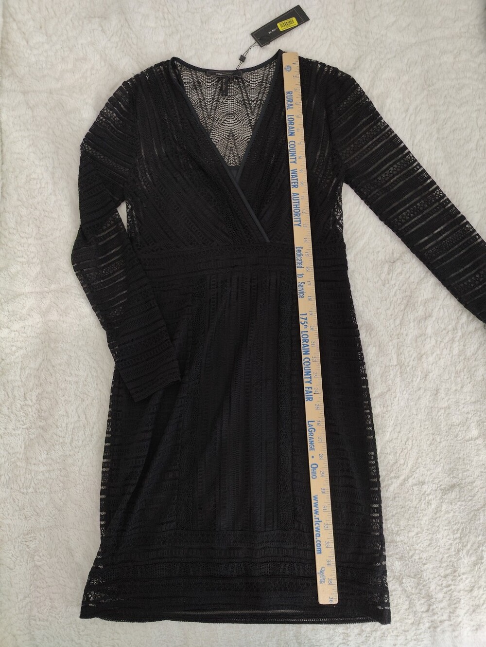 BCBG Maxazria Dress S Black Lace Cocktail Art Deco Romantic Date Night Elegant - Picture 11 of 15